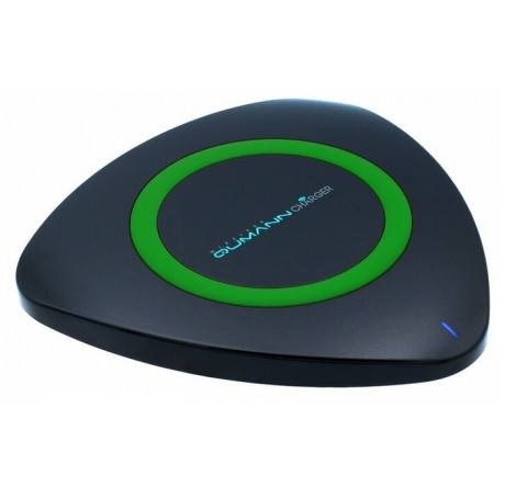 Qumann QWC-01 Wireless Delta Qi Charger Black/Green ring 50513 Беспроводное зарядное устройство  QUMANN - okulovka-experts.ru – фото 1