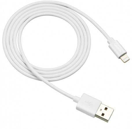 Canyon CNS-MFICAB01W Ultra-compact MFI Cable, certified by Apple, 1M length, 2.8mm , White co Кабель CANYON - okulovka-experts.ru – фото 1