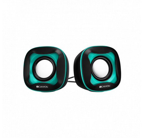 Canyon USB 2.0 Speaker black+light blue 7472C 2*3W 4 Ohm ABS 1.2m cable with USB2.0 & 3.5mm  Колонки CANYON - okulovka-experts.ru – фото 1