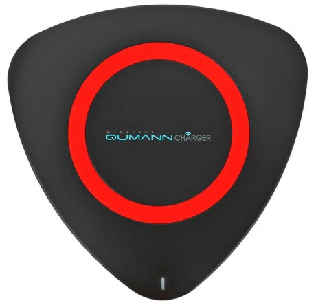 Qumann QWC-01 Wireless Delta Qi Charger Black/Red ring 50511 Беспроводное зарядное устройство  QUMANN - okulovka-experts.ru – фото 1