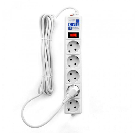 Сетевой фильтр Power Cube SPG-B-15-WHITE 5,0 м 5 розеток белый 1 Power Cube - okulovka-experts.ru – фото 1