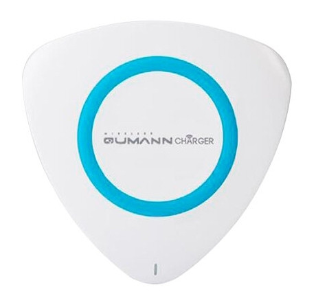 Qumann QWC-01 Wireless Delta Qi Charger White/Blue ring 50514 Беспроводное зарядное устройство  QUMANN - okulovka-experts.ru – фото 1