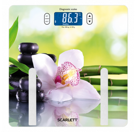 Весы напольные Scarlett SC-BS33ED10 орхидеи  Scarlett - okulovka-experts.ru – фото 1