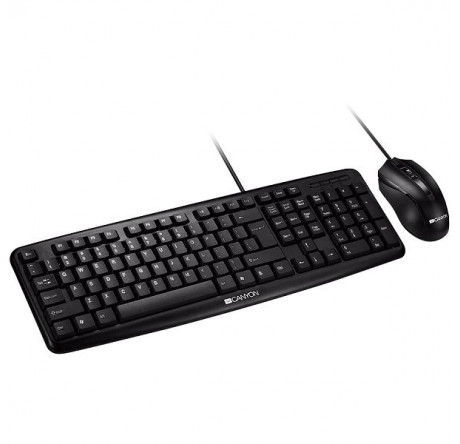 Canyon C8CNECSE USB standard KB water resistant RU layout bundle with optical 3D wired mice Комплект CANYON - okulovka-experts.ru – фото 1