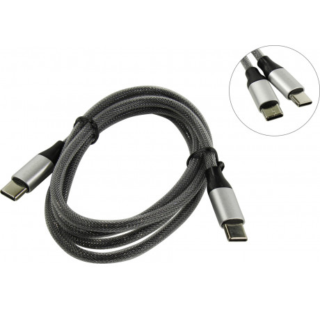 Deppa Alum USB Type-C - USB Type-C, алюминий/нейлон, USB 2.0, 3A, 1.2м, графит, Deppa 72248 Кабель  DEPPA - okulovka-experts.ru – фото 1
