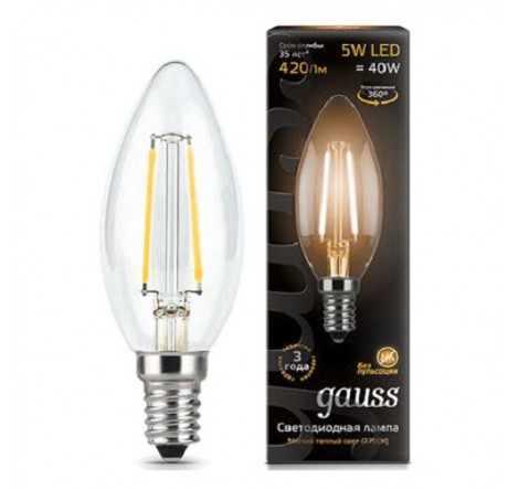 GAUSS LED FILAMENT CANDLE OPAL E14 GAUSS - okulovka-experts.ru – фото 1