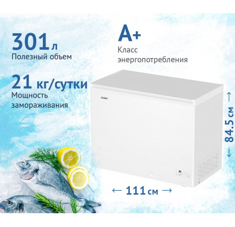 Haier HCE301R белый Морозильный ларь  HAIER - okulovka-experts.ru – фото 1