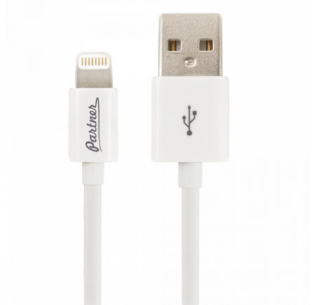 Partner MFI USB 2.0 - Apple iPhone/iPod/iPad с разъемом 8pin 1м белый ПР033368 Кабель  PARTNER - okulovka-experts.ru – фото 1
