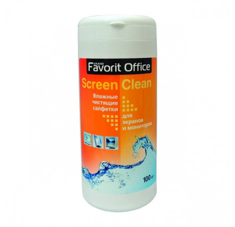 Favorit Office F130001 Screen Clean д/ ЖК и др. экранов влажные Салфетки  FAVORIT OFFICE - okulovka-experts.ru – фото 1