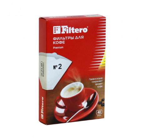 Фильтры для кофе Filtero №2/40, белые Filtero - okulovka-experts.ru – фото 1
