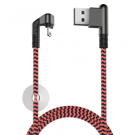 Olmio X-Game Neo USB 2.0 - Lightning, 1.2м, 2.1A, игровой, угловой USB A 038905 Кабель  OLMIO - okulovka-experts.ru – фото 1