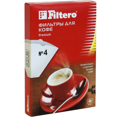 Фильтры для кофе Filtero №4/40, белые Filtero - okulovka-experts.ru – фото 1