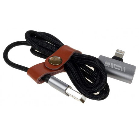 Interstep Lightning, ChargeN Listen,1м,Blck/SpG,TPE,мет.кон Кабель  INTERSTEP - okulovka-experts.ru – фото 1
